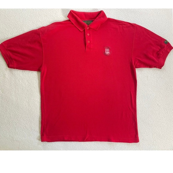 The Golf Shop of St. Andrews Other - 90s Vintage Old Course St. Andrews Scotland Golf Red Polo Shirt Mens Large Crest